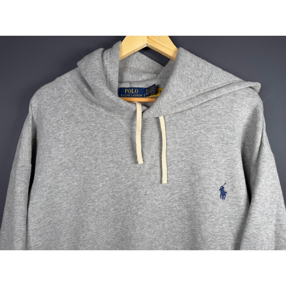 Polo Ralph Lauren Mens 2XLT Grey Fleece Hoodie Pony Logo Sweatshirt Tall